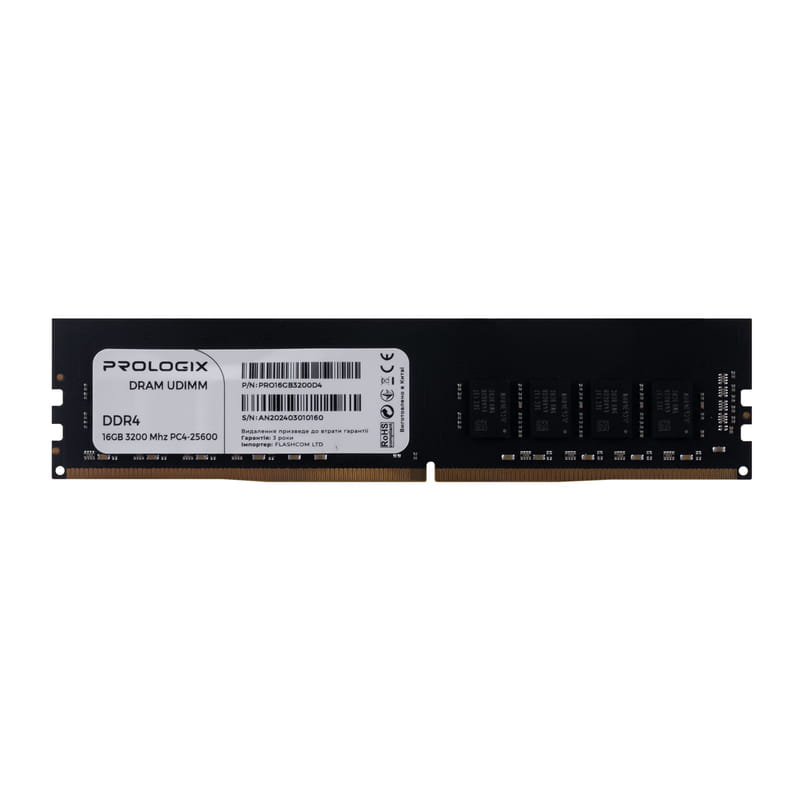 Модуль пам`ятi DDR4 16GB/3200 Prologix (PRO16GB3200D4)