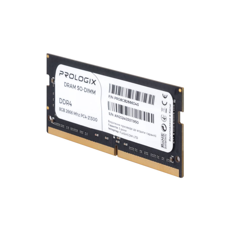 Модуль пам`ятi SO-DIMM 8GB/2666 DDR4 Prologix (PRO8GB2666D4S)