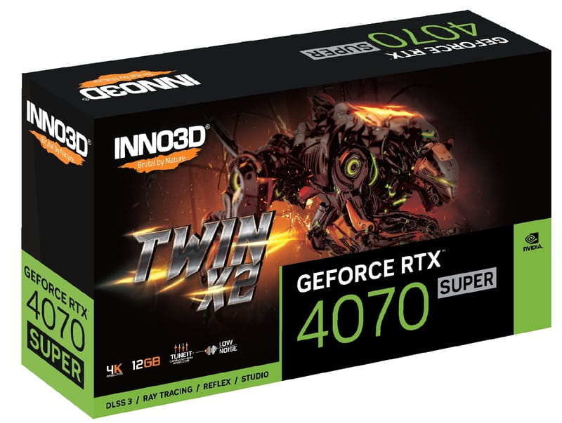 Відеокарта GF RTX 4070 Super 12GB GDDR6X Twin X2 Inno3D (N407S2-126X-186162N)