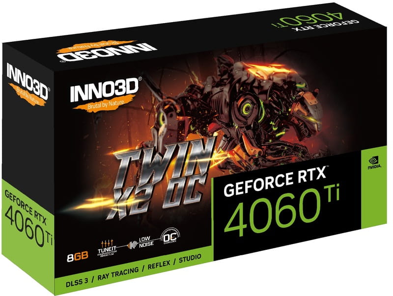 Відеокарта GF RTX 4060 Ti 8GB GDDR6 Twin X2 OC Inno3D (N406T2-08D6X-171153N)