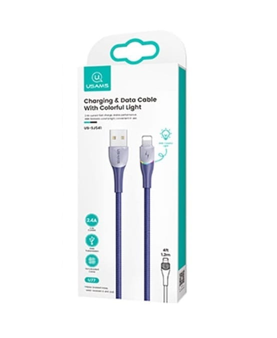 Кабель Usams US-SJ541 USB - Lightning (M/M), 1.2 м, Blue (SJ541USB02)