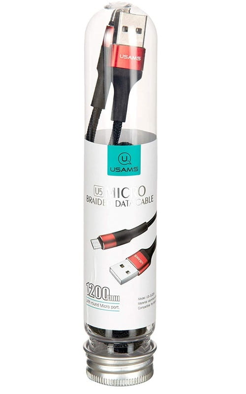 Кабель Usams US-SJ224 USB - micro USB, 1.2 м, Red (SJ224USB02)