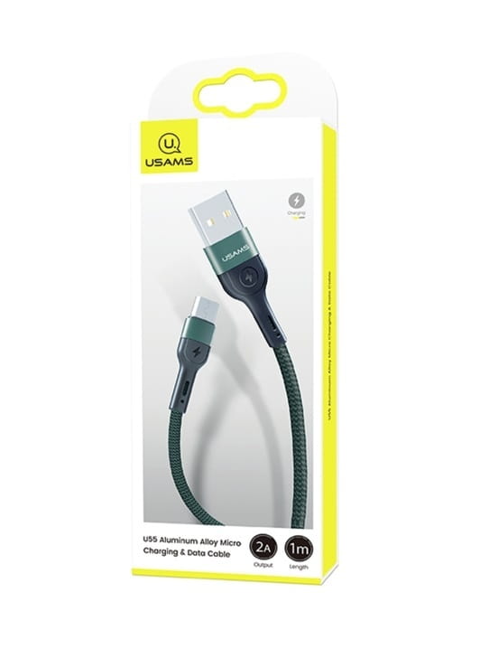 Кабель Usams US-SJ450 USB - Micro USB, 1 м, Green (SJ450ZJ02)
