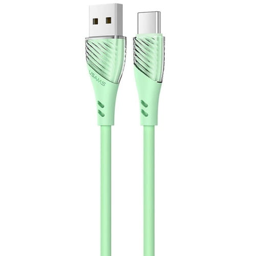 Photos - Cable (video, audio, USB) USAMS Кабель  US-SJ494 USB - USB Type-C, 1 м, Green  SJ494USB02 (SJ494USB02)