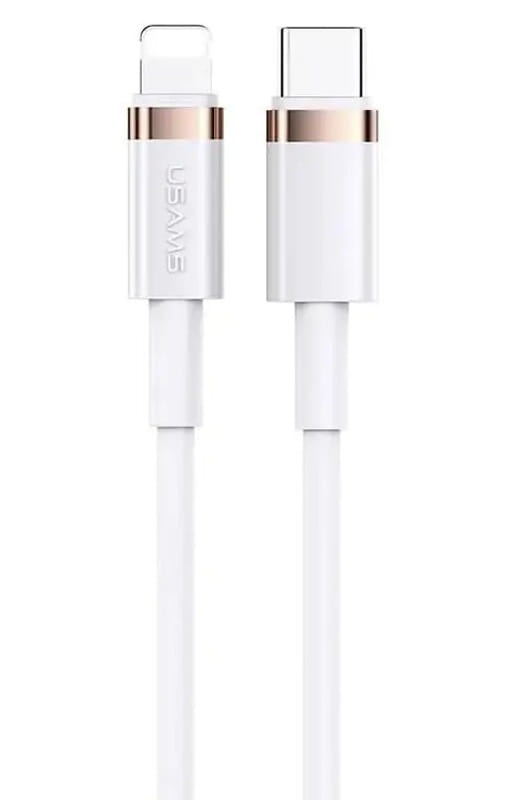 Кабель Usams US-SJ484 USB Type-C - Lightning (M/M), 1.2 м, White (SJ484USB02)