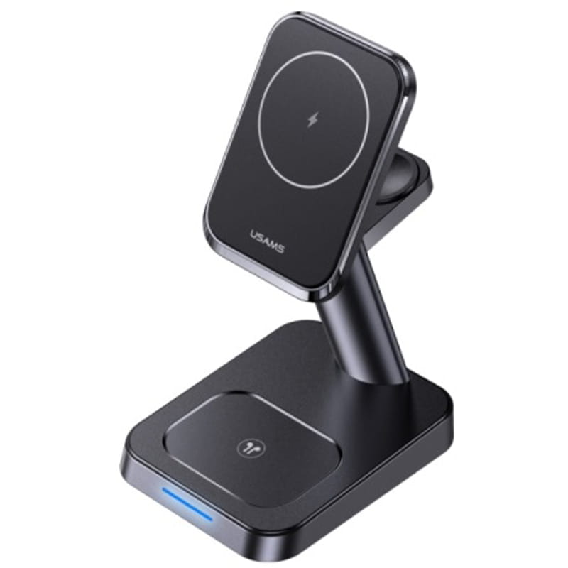 Беспроводное зарядное устройство Usams US-CC150 3in1 Magnetic Wireless Charging Stand 20W Black (CC150WXC01)