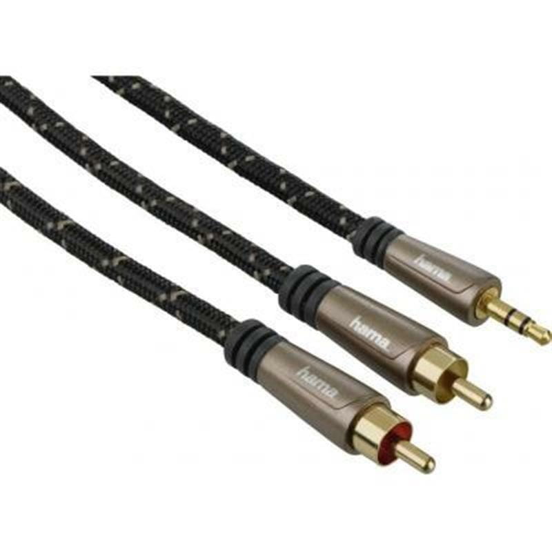 Аудио-кабель Hama mini-jack 3.5 мм(M) - 2хRCA(M), 1.5 м Black (00122305)