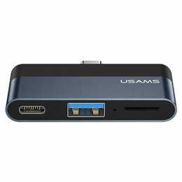 USB-хаб Usams US-SJ491 Mini HUB USB Type-C Black (SJ491HUB01)