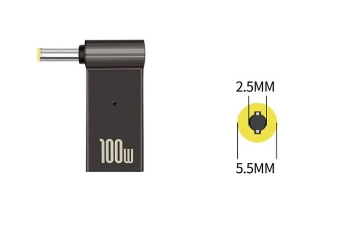 Адаптер для зарядки ноутбука Asus/Lenovo від павербанка PD 100W USB Type-C - 5.5x2.5mm (2000985601177)
