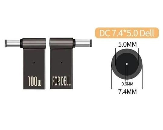 Адаптер для зарядки ноутбука Dell від павербанка PD 100W USB Type-C - 7.4x5.0mm (2000985601245)