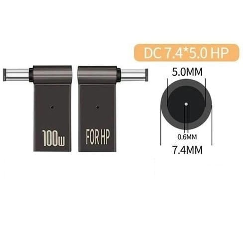 Адаптер для зарядки ноутбука HP от павербанка PD 100W USB Type-C - 7.4x5.0mm (2000985601214)