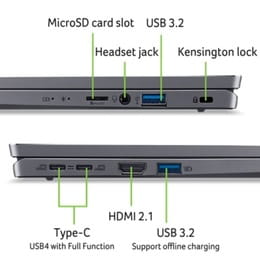 Ноутбук Acer Swift Go 14 SFG14-63-R88C (NX.KTSEU.002) Steel Gray