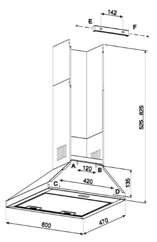 Вытяжка Jantar KBT 650 LED 60 WH