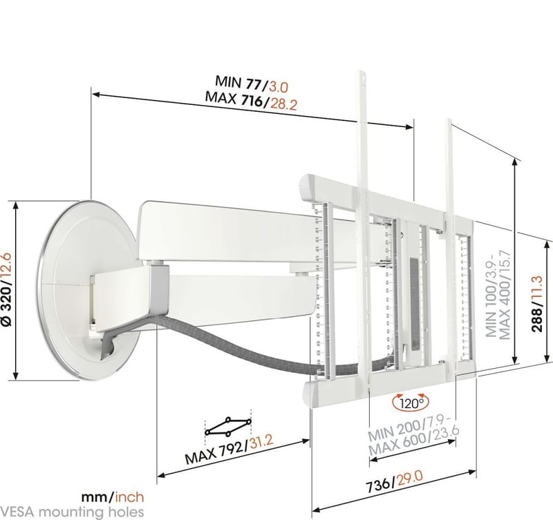 Кронштейн Vogels TVM 7655 DesignMount White (VESA600х400)