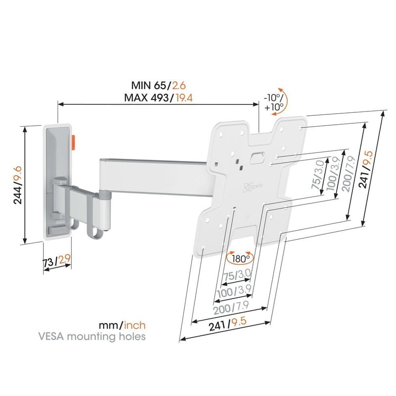 Кронштейн Vogels TVM 3243 White (VESA200х200)