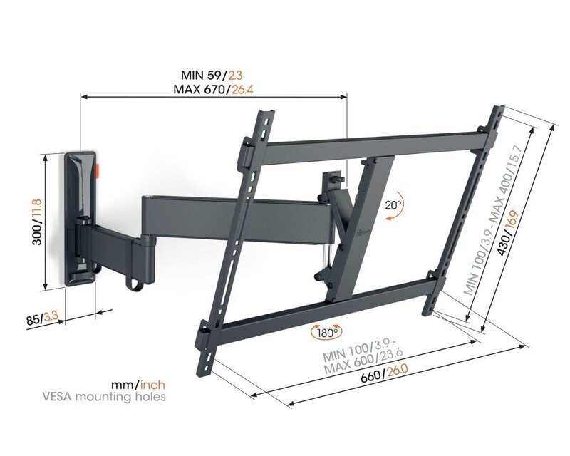 Кронштейн Vogels TVM 3643 Black (VESA600х400)