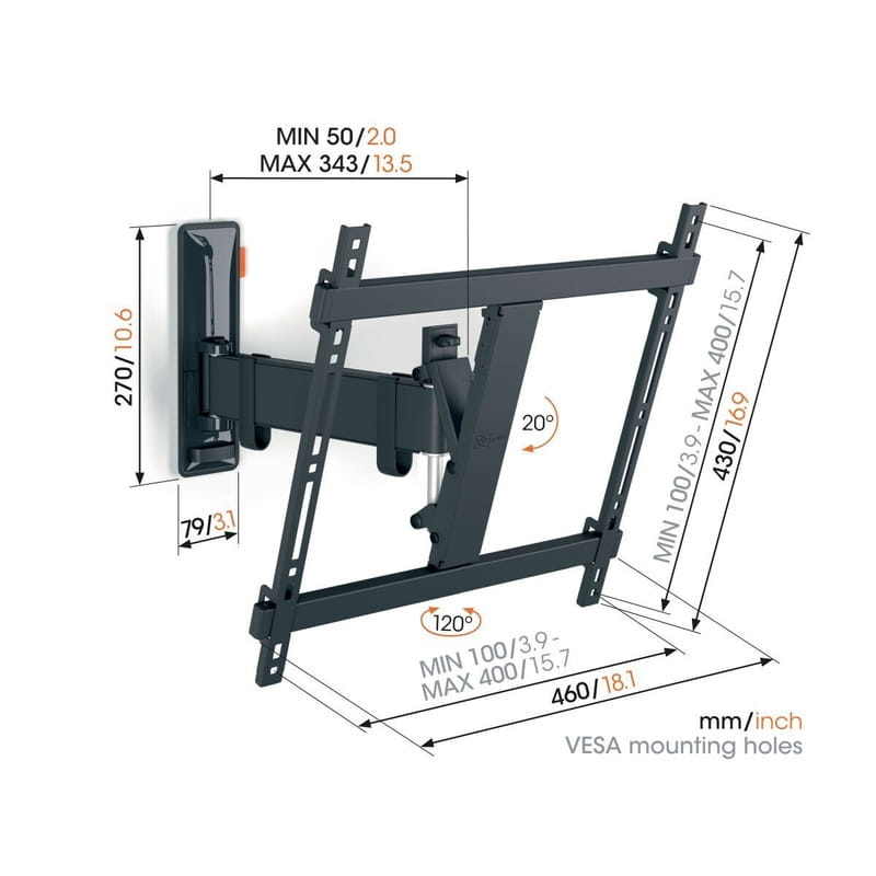 Кронштейн Vogels TVM 3423 Black (VESA400х400)