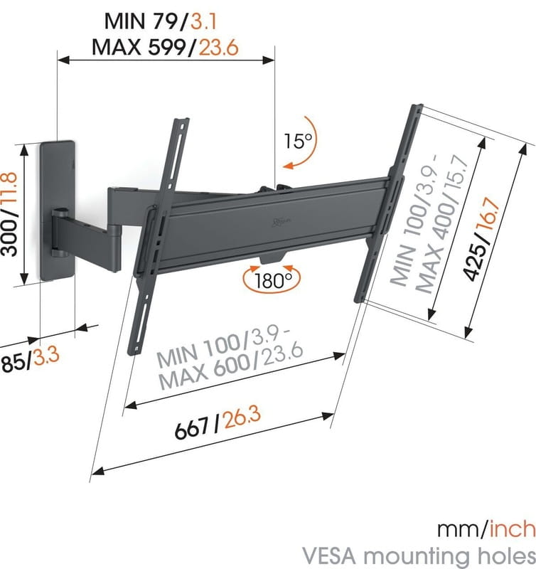 Кронштейн Vogels TVM 1643 Black (VESA600х400)