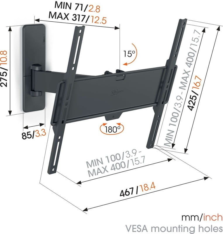 Кронштейн Vogels TVM 1423 Black (VESA400х400)