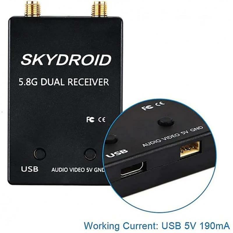 Приймач FPV радіо сигналу Skydroid 5.8G для Android Dual Black (1005005930052108DB)