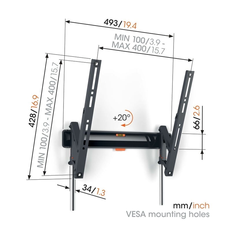 Кронштейн Vogels TVM 3413 Black (VESA400х400)