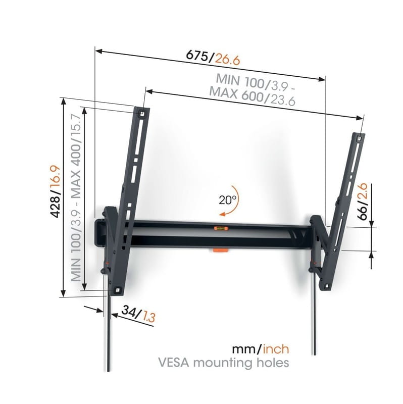 Кронштейн Vogels TVM 3613 Black (VESA600х400)