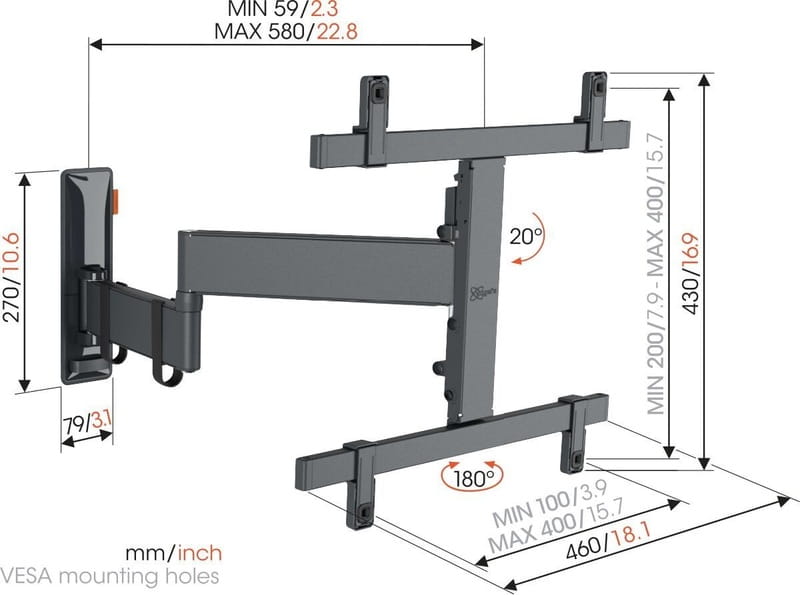 Кронштейн Vogels TVM 3463 Black (VESA400х400)