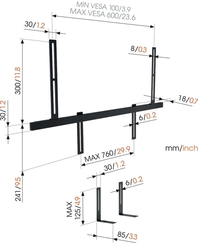 Кронштейн Vogels Sound 3550 Sound Bar Mount Black