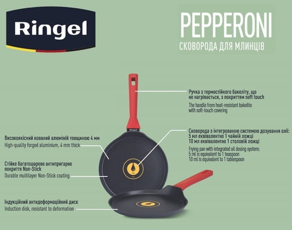 Сковорода для блинов Ringel Pepperoni 22 см (RG-1146-22/p)