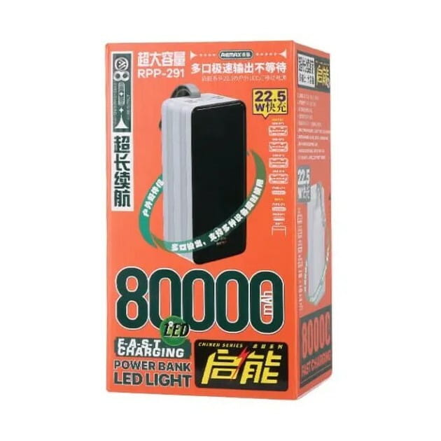 Универсальная мобильная батарея Remax RPP-291 Chinen 80000mAh White (6954851240020)