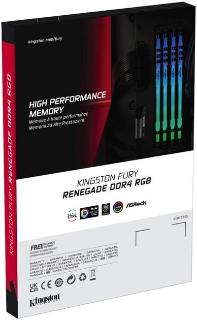 Модуль памяти DDR4 8GB/3200 Kingston Fury Renegade RGB (KF432C16RBA/8)