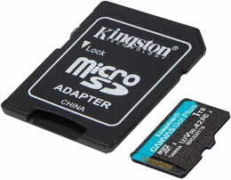 Карта пам`яті MicroSDXC 1TB UHS-I/U3 Class 10 Kingston Canvas Go! Plus R170/W90MB/s + SD-адаптер (SDCG3/1TB)