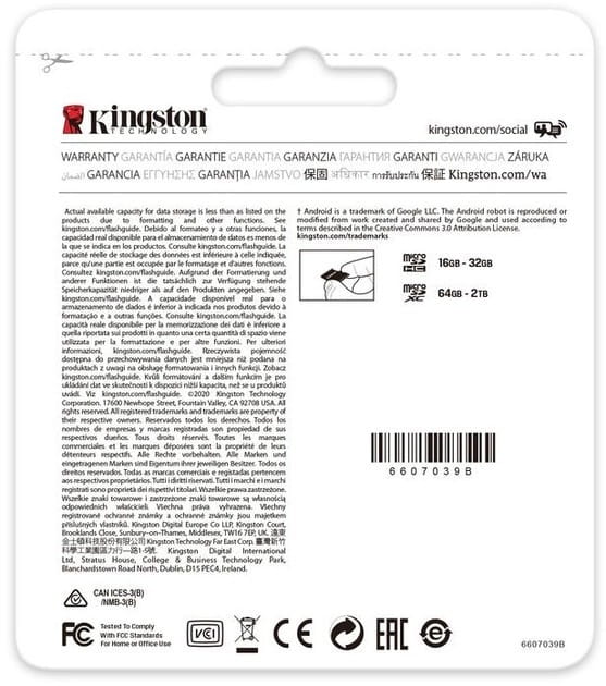 Карта памяти MicroSDXC 1TB UHS-I/U3 Class 10 Kingston Canvas Go! Plus R170/W90MB/s + SD-адаптер (SDCG3/1TB)