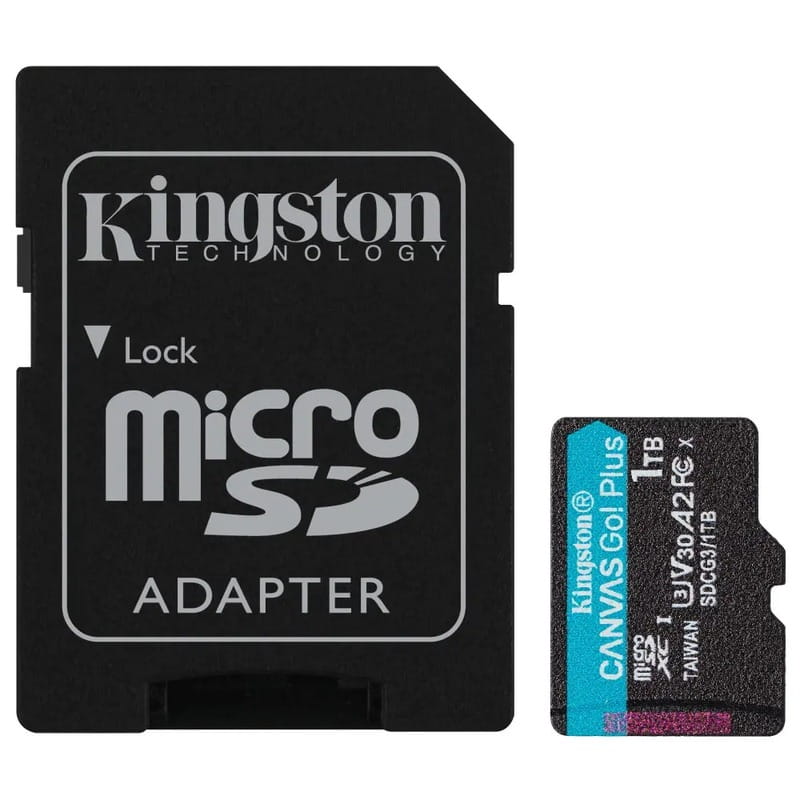 Карта памяти MicroSDXC 1TB UHS-I/U3 Class 10 Kingston Canvas Go! Plus R170/W90MB/s + SD-адаптер (SDCG3/1TB)
