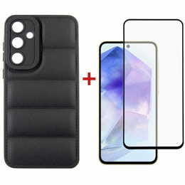 Купити Чохол-накладка Dengos для Samsung Galaxy A55 SM-A556 Black (DG-KM-57) + захисне скло Чохол-накладка Dengos для Samsung Galaxy A55 SM-A556 Black (DG-KM-57) + захисне скло
