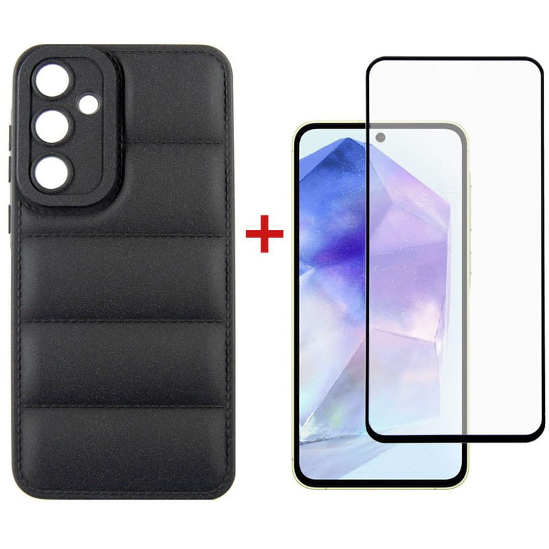 Чeхол-накладка Dengos для Samsung Galaxy A55 SM-A556 Black (DG-KM-57) + защитное стекло