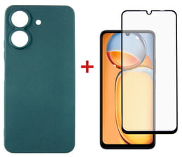 Чeхол-накладка Dengos для Xiaomi Redmi 13C Green (DG-KM-54) + защитное стекло