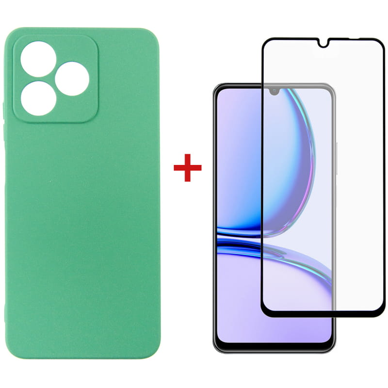 Чeхол-накладка Dengos для Realme C51 Mint (DG-KM-61) + защитное стекло