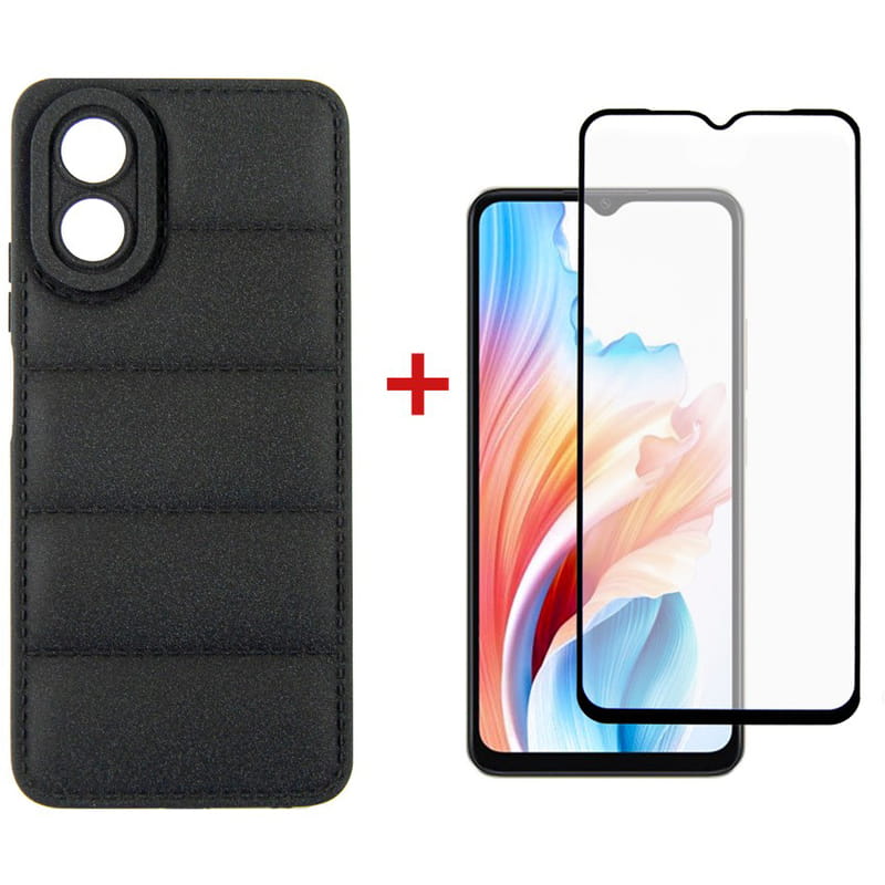 Чeхол-накладка Dengos для Oppo A18/A38 Black (DG-KM-70) + защитное стекло