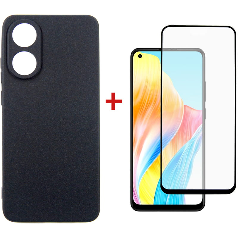 Чeхол-накладка Dengos для Oppo A78 4G Black (DG-KM-03) + защитное стекло