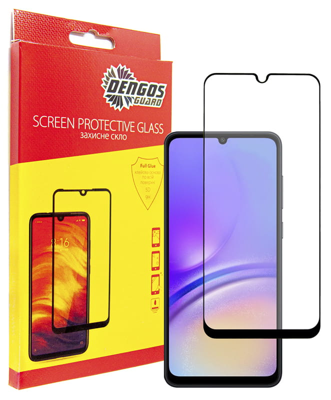 Защитное стекло Dengos для Samsung Galaxy A05s SM-A057 Black Full Glue (TGFG-331)