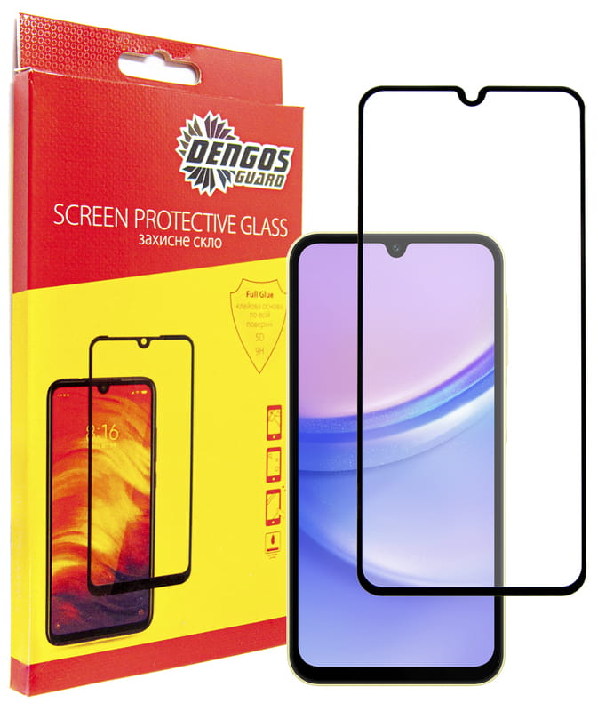 Защитное стекло Dengos для Samsung Galaxy A15 4G SM-A155 Black Full Glue (TGFG-335)