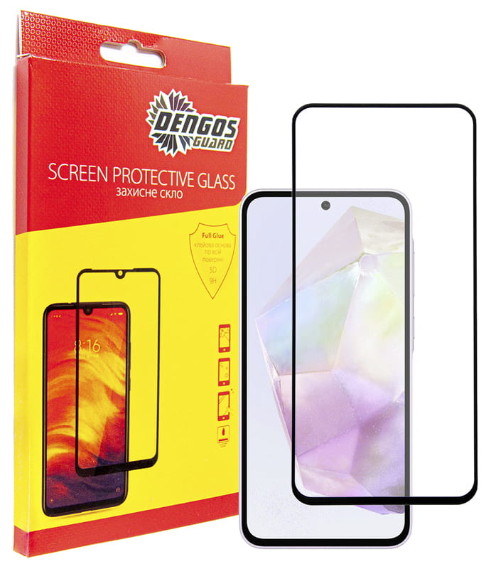 Защитное стекло Dengos для Samsung Galaxy A35 SM-A356 Black Full Glue (TGFG-344)