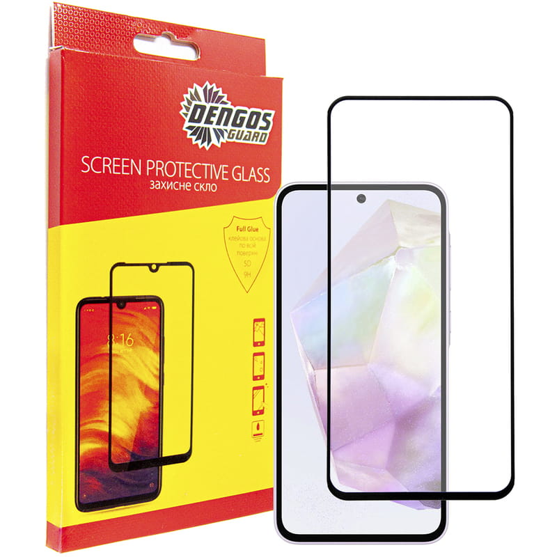 Защитное стекло Dengos для Samsung Galaxy A35 SM-A356 Black Full Glue (TGFG-344)