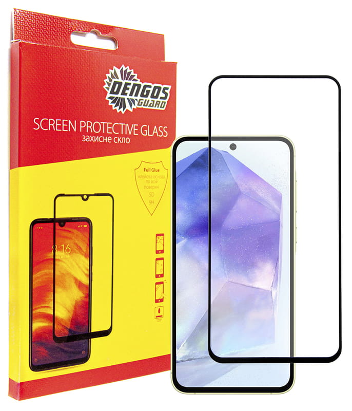 Защитное стекло Dengos для Samsung Galaxy A55 5G SM-A556 Black Full Glue (TGFG-345)