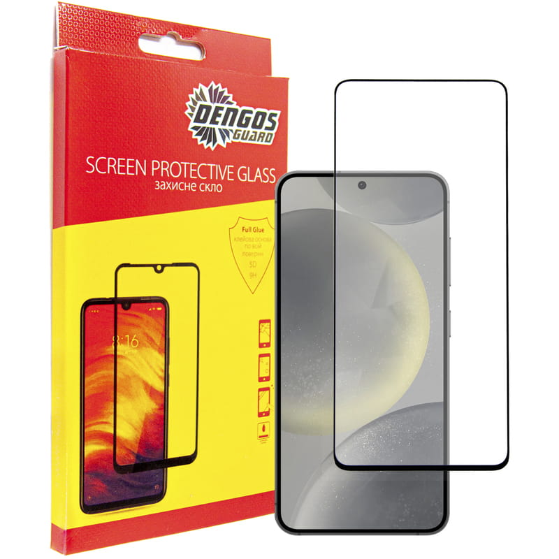 Защитное стекло Dengos для Samsung Galaxy S24 SM-S921 Black Full Glue (TGFG-351)