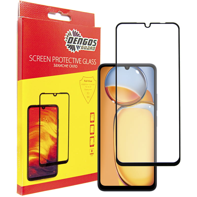 Защитное стекло Dengos для Xiaomi Redmi 13С Black Full Glue (TGFG-337)