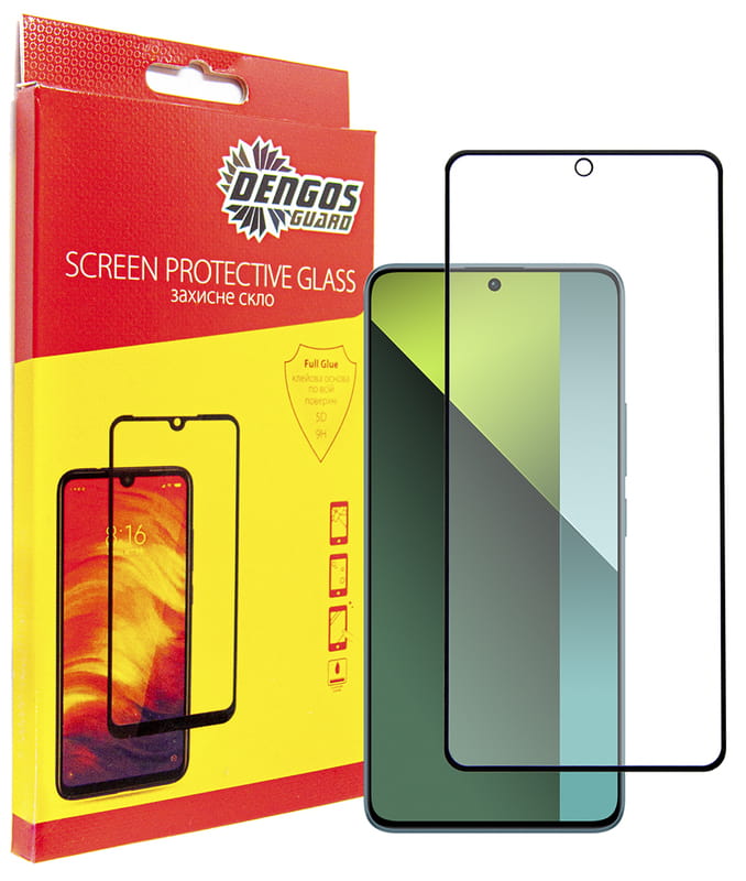 Защитное стекло Dengos для Xiaomi Redmi Note 13 Pro 5G Black Full Glue (TGFG-347)