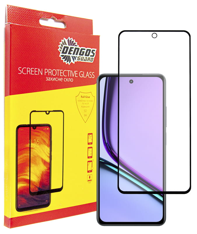Защитное стекло Dengos для Realme C67 Black Full Glue (TGFG-340)