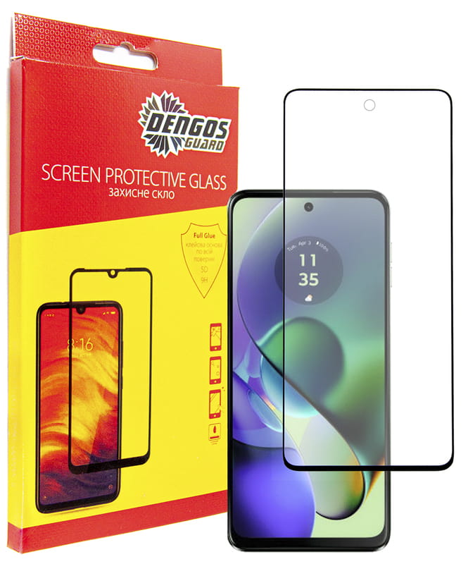 Защитное стекло Dengos для Motorola Moto G54 Black Full Glue (TGFG-326)